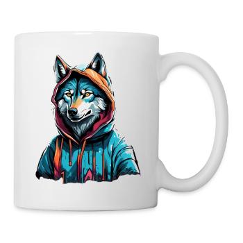 Le loup le plus cool de la ville - Mug blanc - blanc - Droite