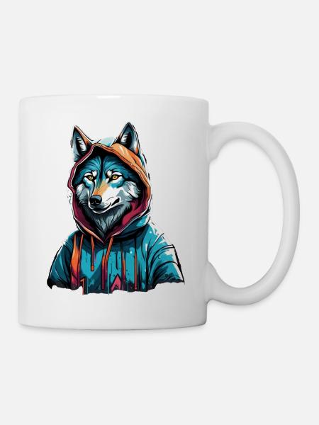 Coolest Wolf in Town - Mug - white