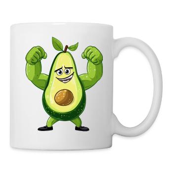 A very muscular cartoon avocado - Mug - white - Right