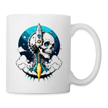 Rocket Skull // Skull Rocket // Space FS0154 - Mug - white - Right