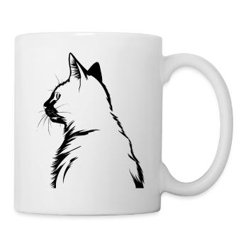 Katze, katzenmotiv - Tasse - Weiß - Rechts