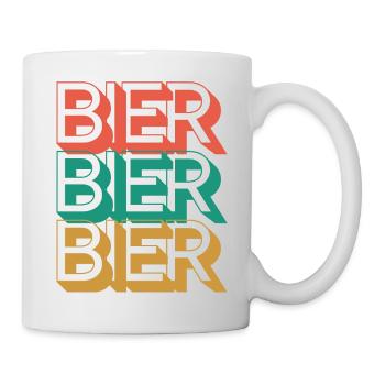 Retro Bier 80s - Tasse - Weiß - Rechts