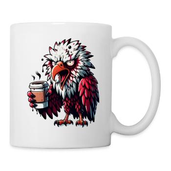 Geier als Morgenmuffel vor dem 1. Kaffee - Tasse - Weiß - Rechts