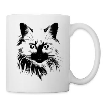 Katze, katzenmotiv - Tasse - Weiß - Rechts