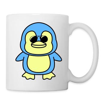 pinguin comic cool - Tasse - Weiß - Rechts