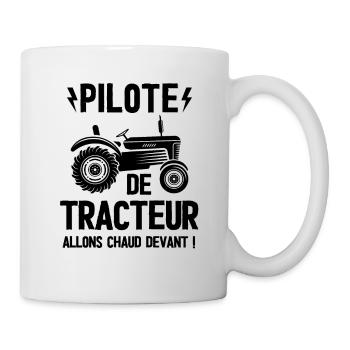 Pilote de tracteur agriculture - Mug blanc - blanc - Droite