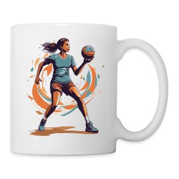 Handballerin Streetwear Ikonischer Stil - Tasse - Weiß - Rechts