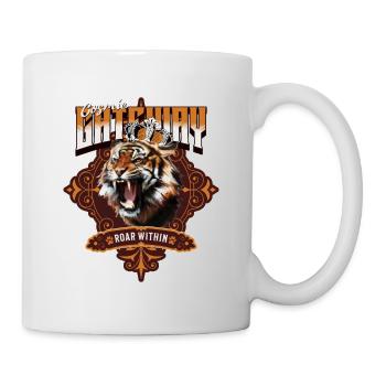 Roaring Lion Tiger Animal Lover Nature Jungle King - Tasse - Weiß - Rechts