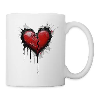Cœur qui s’effrite - Mug blanc - blanc - Droite