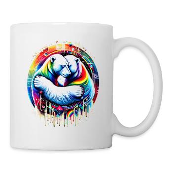 Umarmung im Farbenspiel - Embrace in Colors - Tasse - Weiß - Rechts