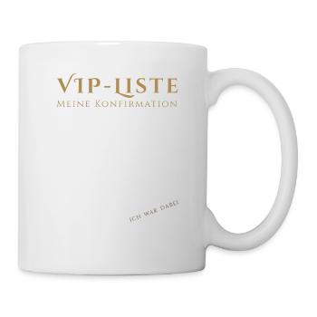 Konfirmand VIP Liste Konfirmation Gästebuch konfir - Tasse - Weiß - Rechts