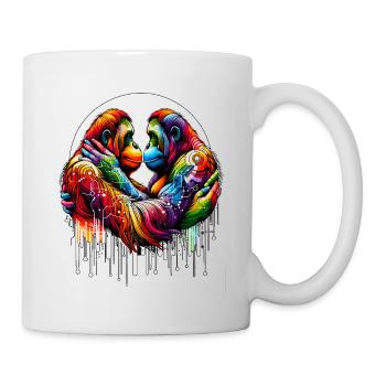 Orang-Utan Liebe - Farbberührung - Tasse - Weiß - Rechts