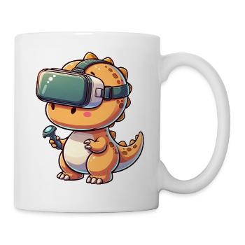 trex dino dinosaurier vr virtual reality gamer - Tasse - Weiß - Rechts
