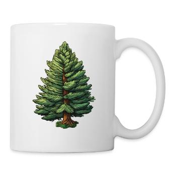 Tanne einzelner Baum - Tasse - Weiß - Rechts