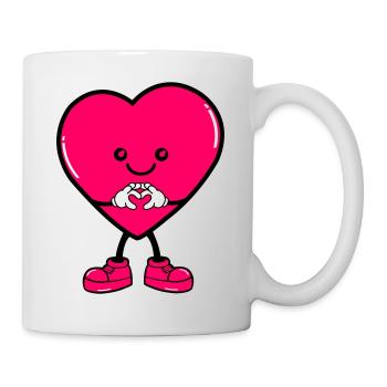 Coeur Bande Dessinée - Mug blanc - blanc - Droite