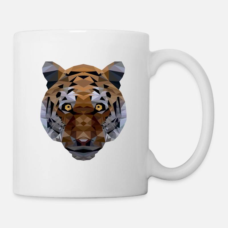 Tiger Polygon - Tasse - Weiß