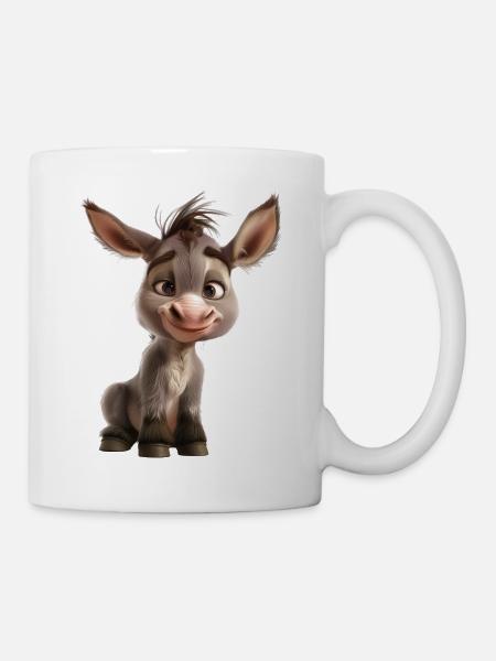 Esel sind Fluchttiere und Nutztiere - Tasse - Weiß
