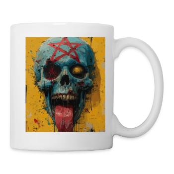 The Skull mit Pentagramm, Totenkopf, Schädel - Tasse - Weiß - Rechts
