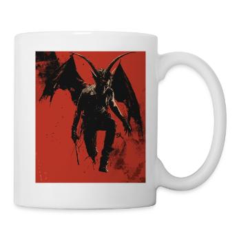 The Devil - Skull, Totenkopf, Teufel - Tasse - Weiß - Rechts