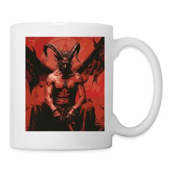 The Devil - Skull, Totenkopf, Teufel - Tasse - Weiß - Rechts