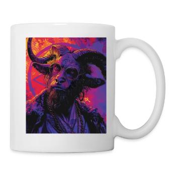 The Devil - Skull, Totenkopf, Teufel - Tasse - Weiß - Rechts