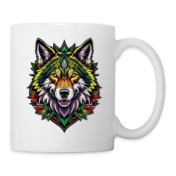 Colourful Wolf Illustration - Mug - white - Right