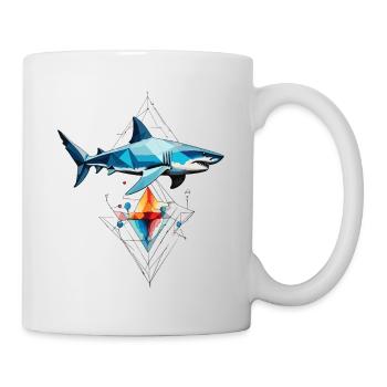 Ozeanische Eleganz Der geometrische Haikunstgruß - Tasse - Weiß - Rechts