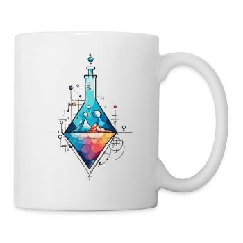 Harmonische Geometrie vereint sich mit Farbspiel - Tasse - Weiß - Rechts