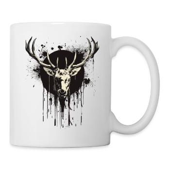Cerf avec bêche noire - Mug blanc - blanc - Droite