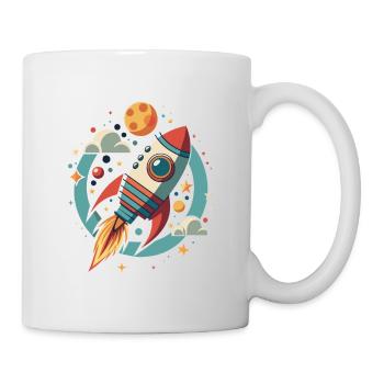 FUSÉE DANS L’ESPACE - Mug blanc - blanc - Droite