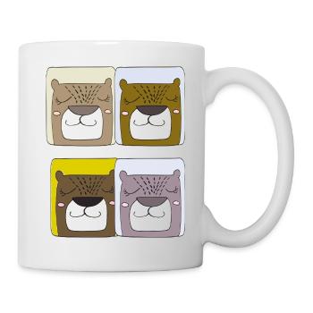bären 4fach - Tasse - Weiß - Rechts