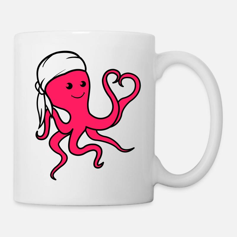 octopus in love pirat - Tasse - Weiß