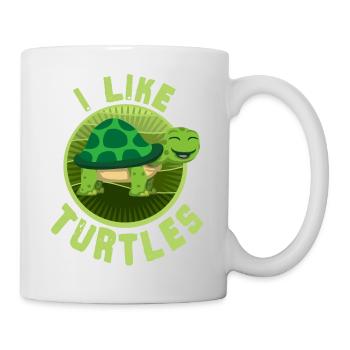 I Like Turtles Cute Tortoise Love Turtle Lover - Mug - white - Right