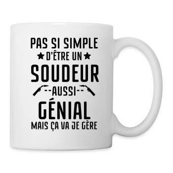 Pas facile d être un soudeur aussi génial - Mug blanc - blanc - Droite