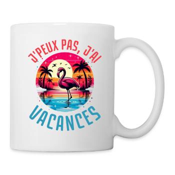 Flamant rose vacances d été - Mug blanc - blanc - Droite