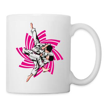 Rosa Judo - Tasse - Weiß - Rechts