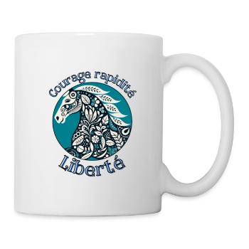 Le cheval - courage rapidite liberte - - Mug blanc - blanc - Droite