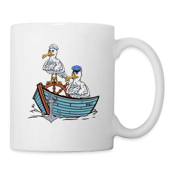 Seagulls, Seagull, Seafarers, Sailors, Travel Boat - Mug - white - Right