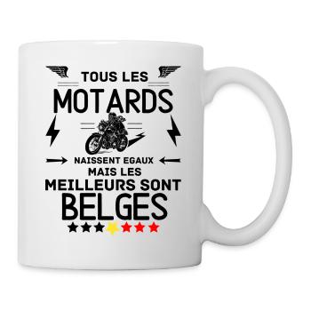 LES MEILLEURS MOTARDS SONT BELGES - Mug blanc - blanc - Droite