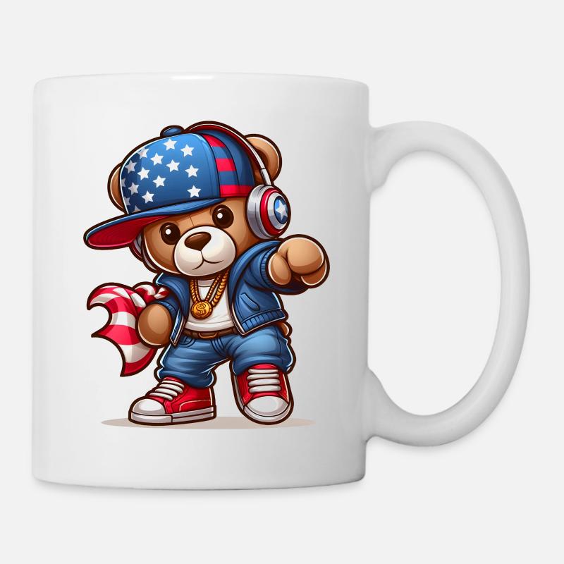 Cooler Teddybär v2 - Tasse - Weiß