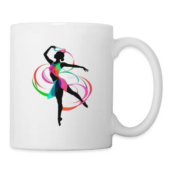 Femme, gymnaste, rsg, gymnastique, illustration, coloré - Mug blanc - blanc - Droite