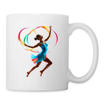 Frau,turnerin,rsg, gymnastik, illustration - Tasse - Weiß - Rechts