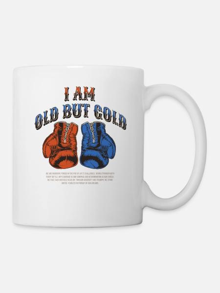 Ich bin Old but Gold Boxen mit Boxhandschuhen - Tasse - Weiß
