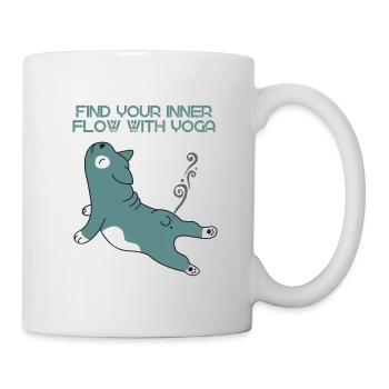 Yoga - Hund entspannt - Tasse - Weiß - Rechts