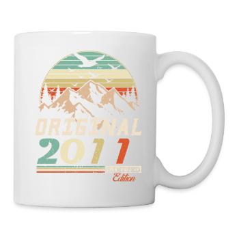 2011 vintage anniversaire rétro vintage cadeau - Mug blanc - blanc - Droite