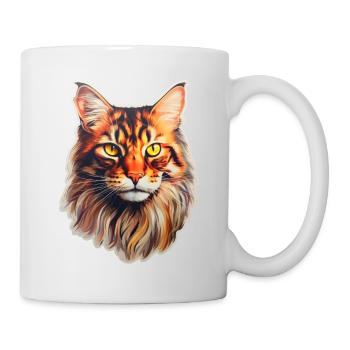 Tête de chat Maine Coon - Mug blanc - blanc - Droite