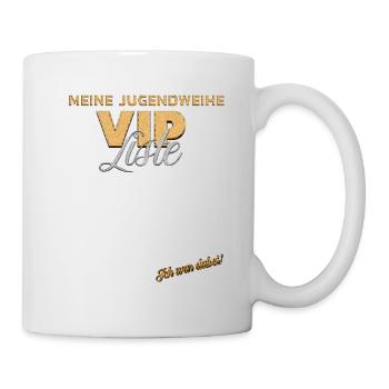 Gästeliste Jugendweihe Mädchen und Jungs - Tasse - Weiß - Rechts