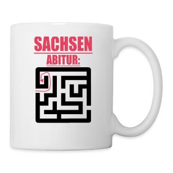 Abitur Abschluss Prüfung Sprüche lustig Sachsen - Tasse - Weiß - Rechts