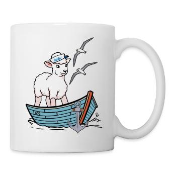 Moin maritim Schaf Boot Schafe Küste Boot - Tasse - Weiß - Rechts