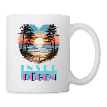 Insel Rügen Deutschland Sonne Strand Urlaub - Tasse - Weiß - Rechts